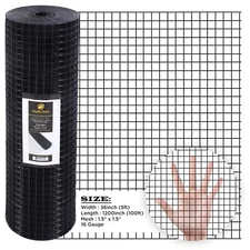 Hardware Cloth 16 GA Black Vinyl Coated Welded Wire Mesh Many Sizes -SIMBA STEEL