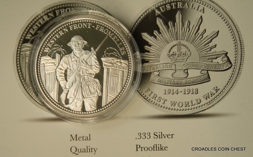 FIRST WORLD WAR MACQUARIE MINT MEDALLION WESTERN FRONT FROMELLE SILVER CERT #2 - Picture 2 of 4