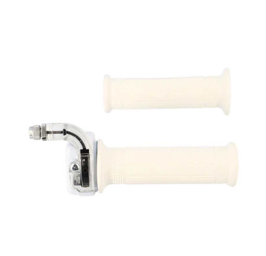 Poignée de gaz Tun'r Mini Targa blanche pour guidon de 22mm de mécaboîte