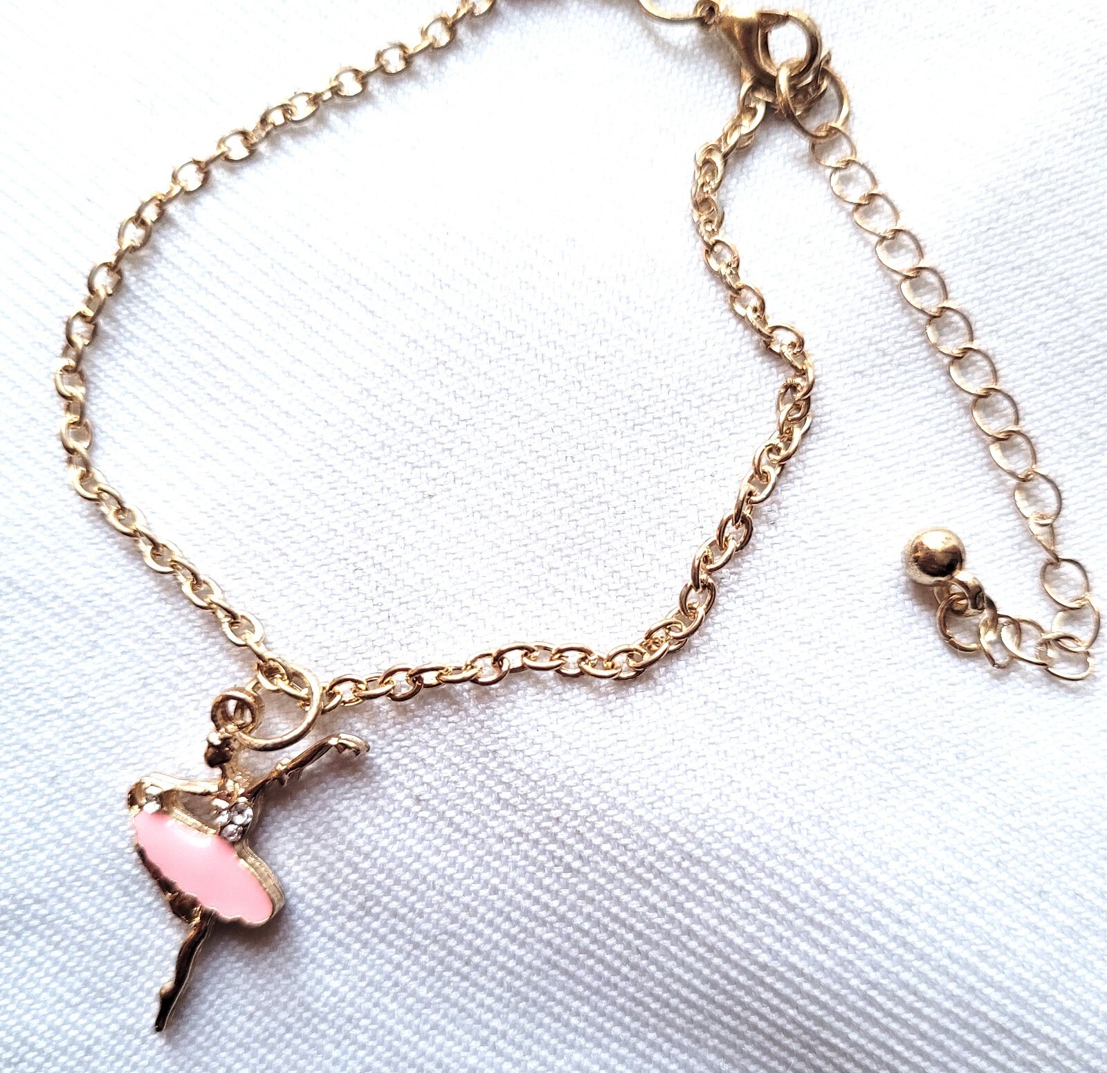 NEW Gold Pink Ballerina Charm Ballet Dancer Bracelet Costume Jewellery Fashion