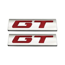 2x Chrome Red Metal Gt Letter Logo Grand Tourer Fender Trunk Emblem Badge Decal 2x Chrome Red Metal Gt Letter Logo Grand Tourer Fender Trunk Emblem Badge Decal