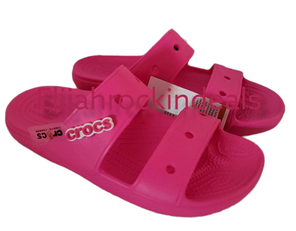 サンダル・ミュール CROCS Women Sandals 10001 PIMK Pink NEW UNISEX MENS WOMEN CROCS CLASSIC HOT PINK SANDALS US 6M