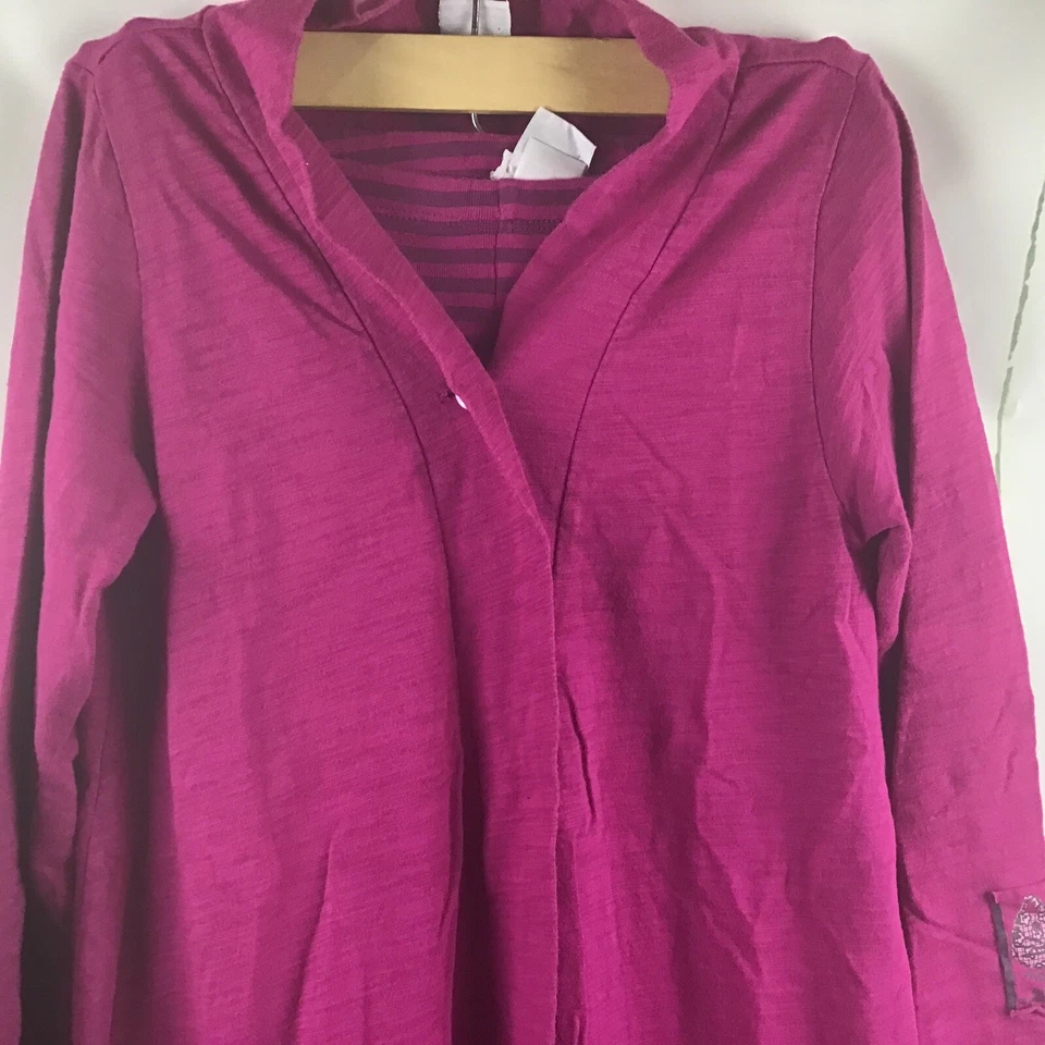Conjunto de cardigã e calças bordadas de algodão roxo feminino Naartjie tamanho grande XXXXL(10) - Imagem 3 de 4