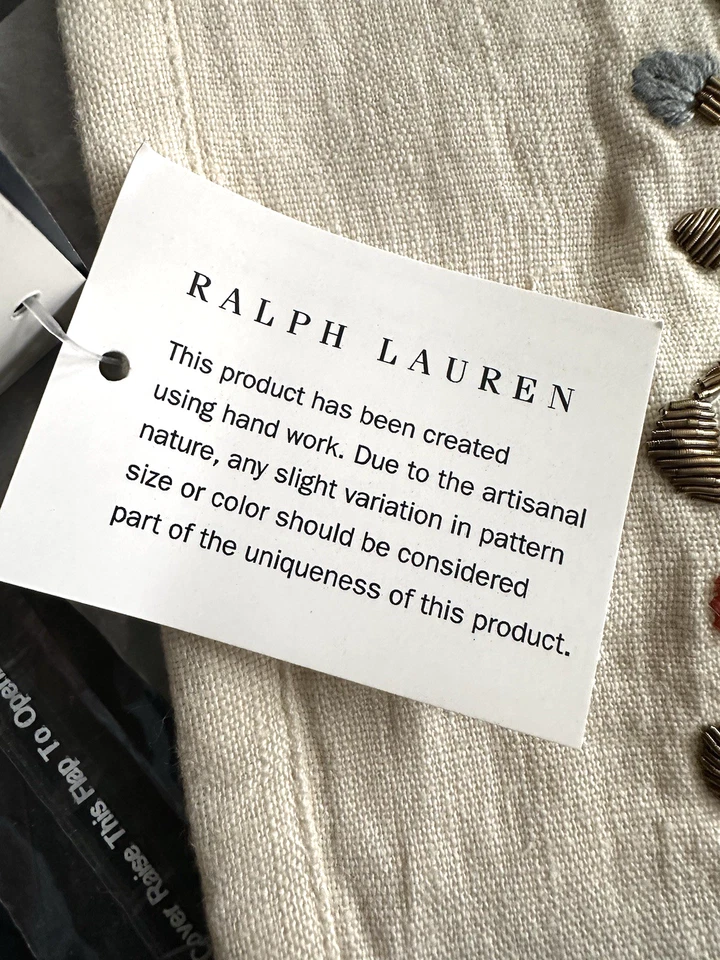 RALPH LAUREN HOME Macall Floral Embroidery Linen Pillow Cover 18x18 Set NWT $255 - Image 4 of 4