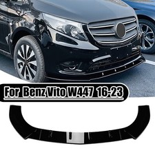 Black Front Bumper Spoiler Lip Splitter For Mercedes Benz Vito W447 2016-2024