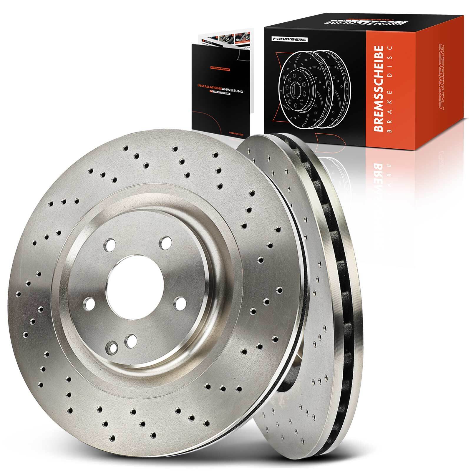 Frankberg 2x 345mm Brake Discs for Mercedes C Class CLK SLK CL203 01-11 Front