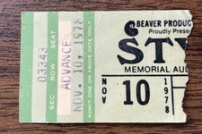RARE 1978 Styx & Nick Gilder Concert Ticket Stub Buffalo Memorial AUD