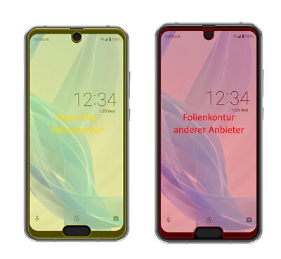 2x Schutzfolie für Sharp Aquos R2 Compact inkl. Rundung Flex Folie dipos Display