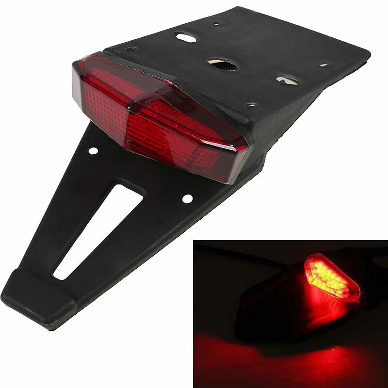 Parafango Posteriore Led Rosso Moto Motocross Universale Faro Enduro Omologato