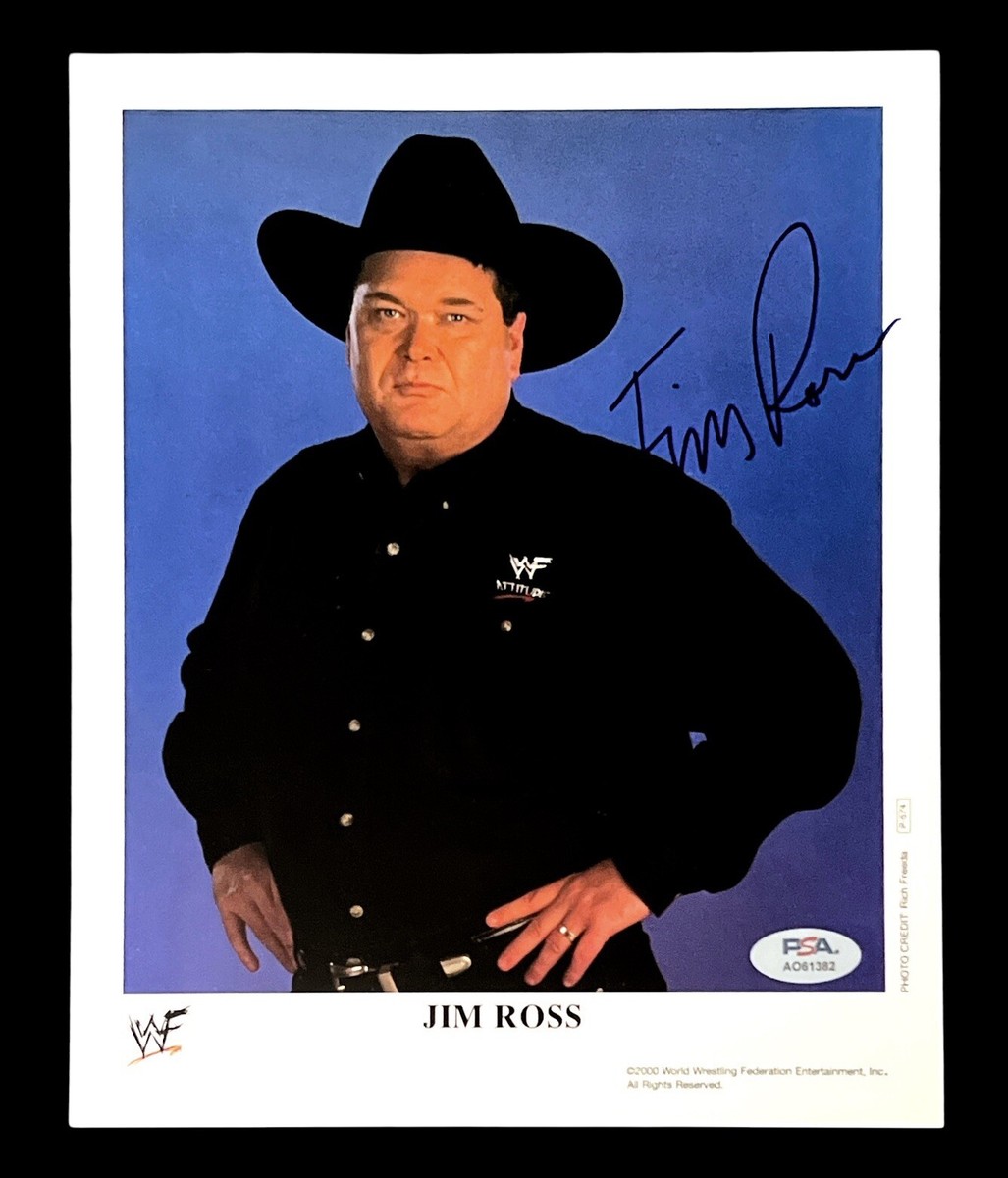 WWE JIM ROSS P-574 SIGNED 8X10 ORIGINAL PROMO PHOTO WITH PSA COA