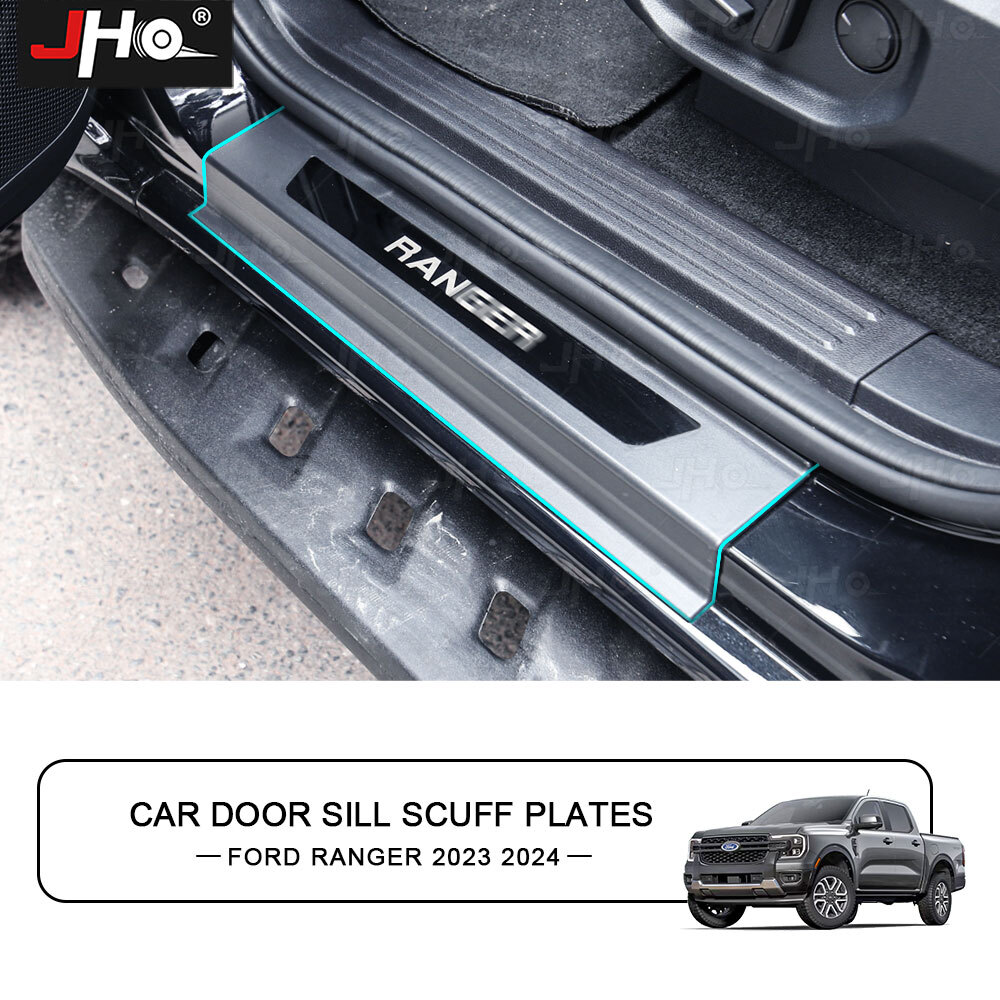 Protections Seuil De Porte Ford Ranger Raptor 2023 - 4 Pièces Fibre De Carbone - Anti-Rayures