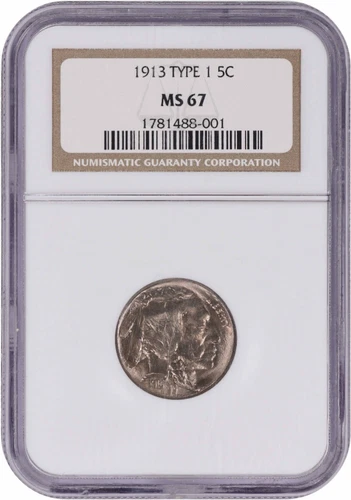 1913 Buffalo Nickel Type 1 MS67 NGC