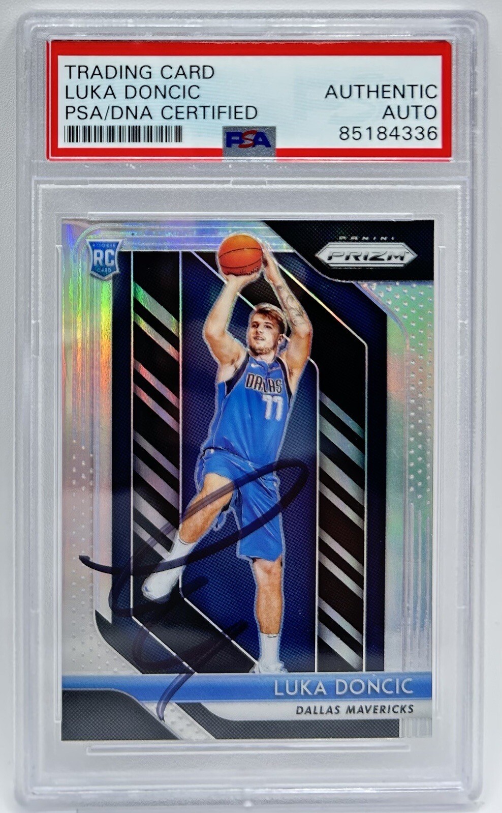 Luka Doncic 2018-19 Panini Prizm Silver #280 Auto PSA/DNA RC Signed Auto view 3