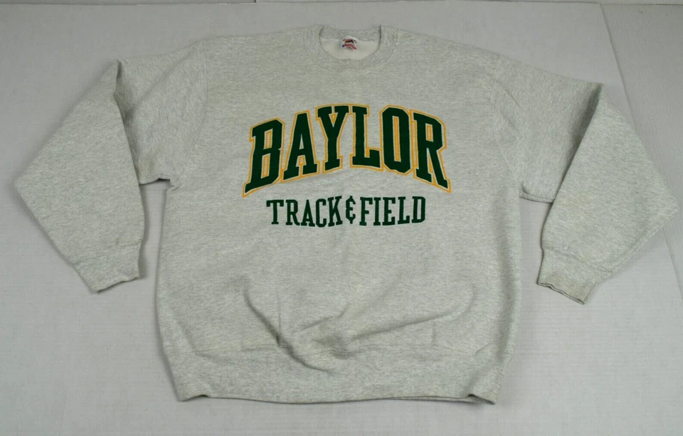 Винтажный колледж толстовка фруктовый ткацкий станок размер L 1994 Baylor трек поле сделано США - Изображение 2 из 4