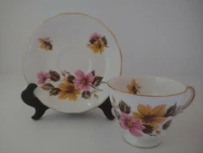 ROYAL VALE Tea Cup and Saucer Bone China 8218 Made in England Ridgway Potteries