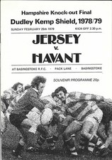 Jersey v Havant - Hampshire cup final 25 Feb 1979 RUGBY PROGRAMME