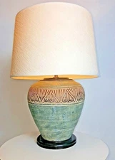 Early Transitional Pottery Table Lamp Circa 1950's South Western