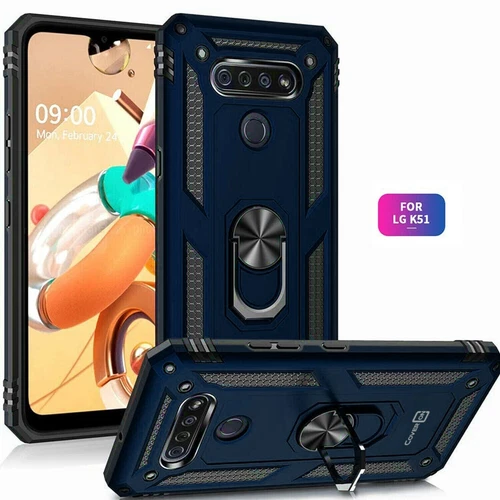 Für LG K51 Stoßfeste Ring Hülle Magnetische Unterstützung Metall Ständer Cover - Bild 2 von 9