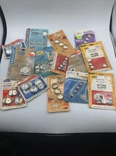 Mixed Lot 14 Packs  Vintage Cover Your Own Buttons Assorted Sizes & Brands