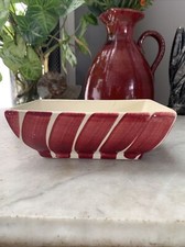 Napco Maroon Striped Planter