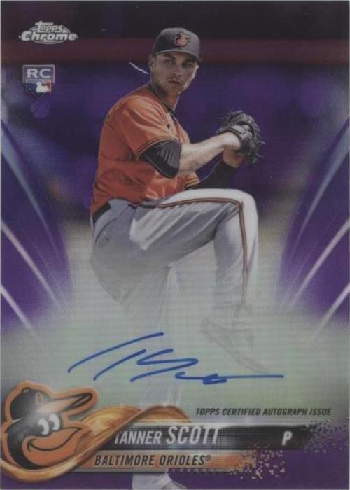2018 Topps Chrome - Rookie Autographs Tanner Scott #RA-TSC Purple ...