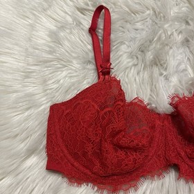 Victorias Secret 34DD Bra Red Dream Angels Push Up Without Padding Underwire