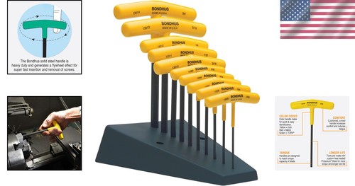 Professional Hex T-Handles Set with Cushion Grip – Wall-Mountable Stand Included - Picture 2 of 7