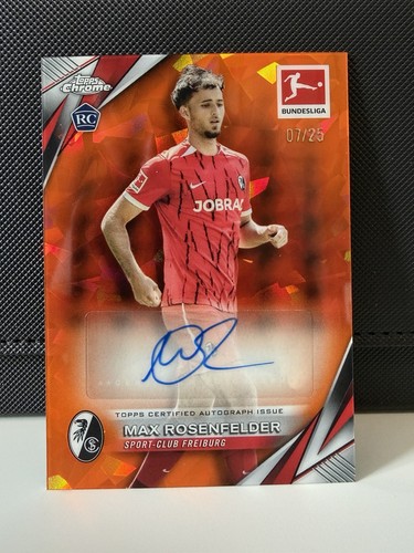Max Rosenfelder 2024-25 Topps Chrome Bundesliga Orange Sapphire Autograph RC /25