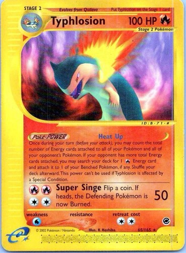 Pokemon Typhlosion Non Holo Expedition Base Set e-Reader 65/165