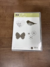 Stampin Up Punch Potpourri Cling Stamp Set 120124 Bird Butterfly Heart