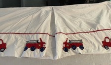 Pottery Barn Kids Firetrucks Embroidered Crib/Toddler Bed Skirt 28" x 52" x 16"