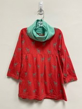 SIZE 3T Coral/Aqua Gray Deer Cowl Neck Girl's Dress
