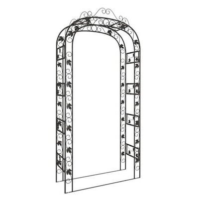 Garden Arch Patio Pergola Outdoor Balcony Terrace Backyard Black Steel vidaXL