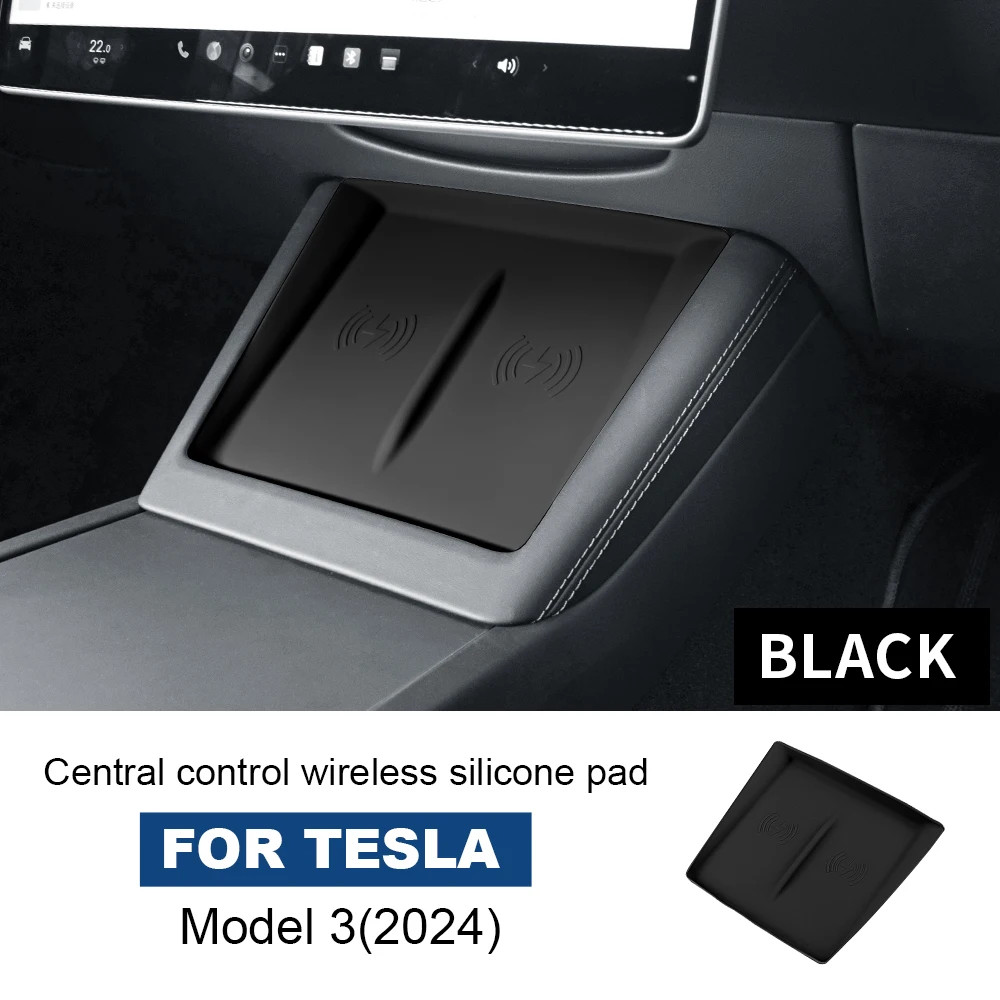 For Tesla Model 3 24-26 Model Y 2025 Wireless Charger Anti-Slip Silicone Mat