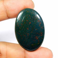 Cabochon pierre de sang rouge vert naturel forme ovale pierre précieuse en vr...