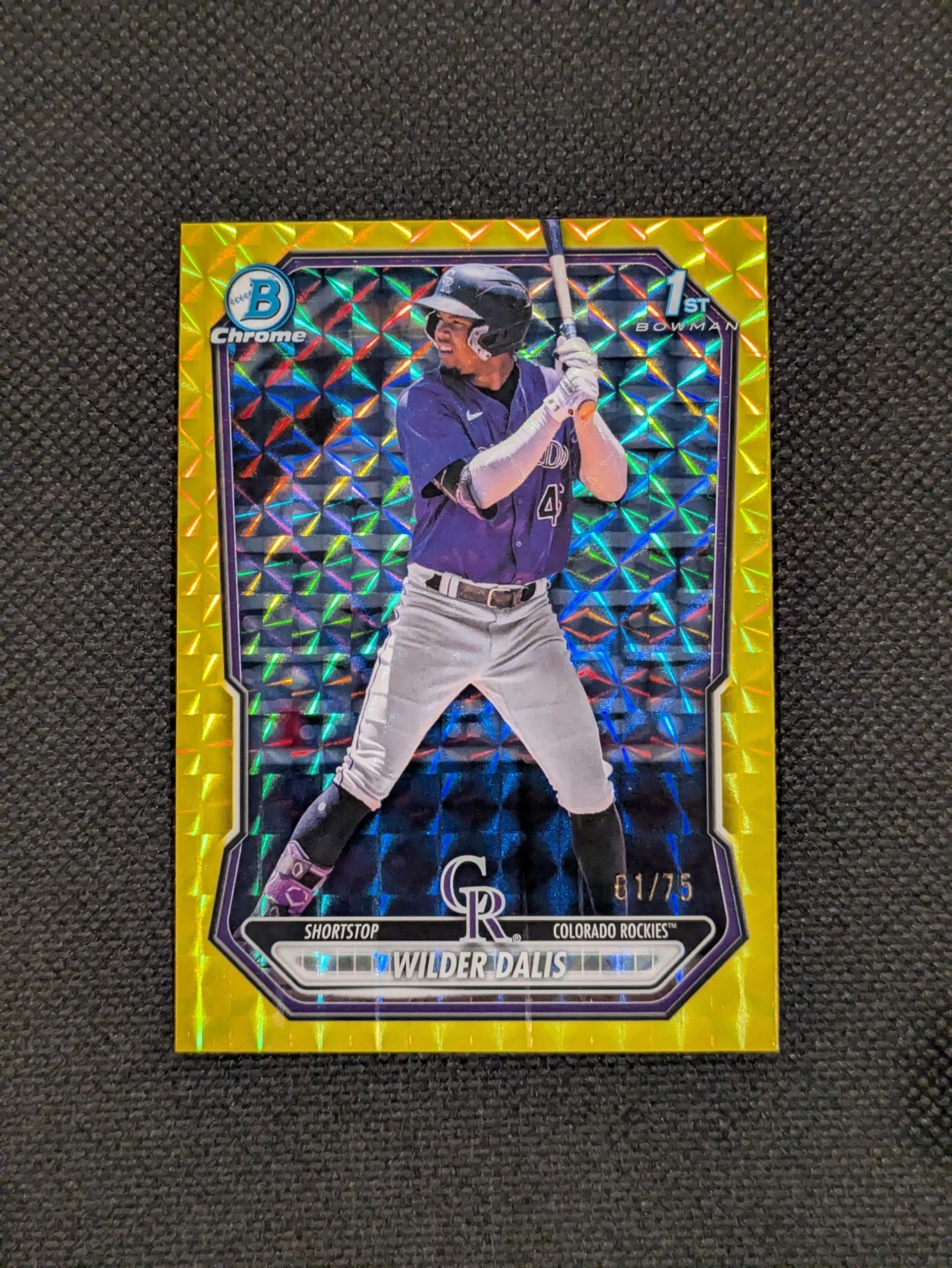 2026 Bowman Chrome Wilder Dalis 1st Yellow Geometric Refractor /75 BCP-188