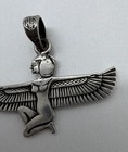 Vintage Sterling Silver Egyptian Revival Winged Goddess Isis Pendant — photo 3