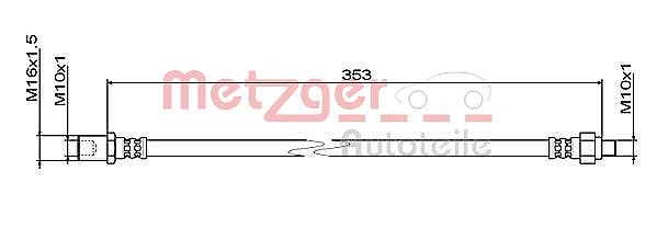 Metzger Bremsschlauch Hinterachse, Innen, Links, Rechts FüR Iveco-image