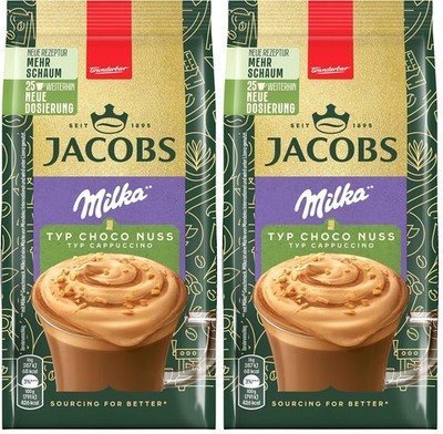 Jacobs Typ Cappuccino Choco Nuss Milka, Getränkepulver Instant Kaffee (2er Pack)