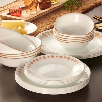 Corelle New Fresh Gold Pattern 16-piece Coupe Dinnerware Set