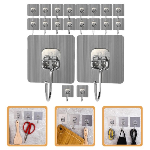 20 Pcs Nail Free Hook Hanging Hooks Self Adhesive Small with Child for