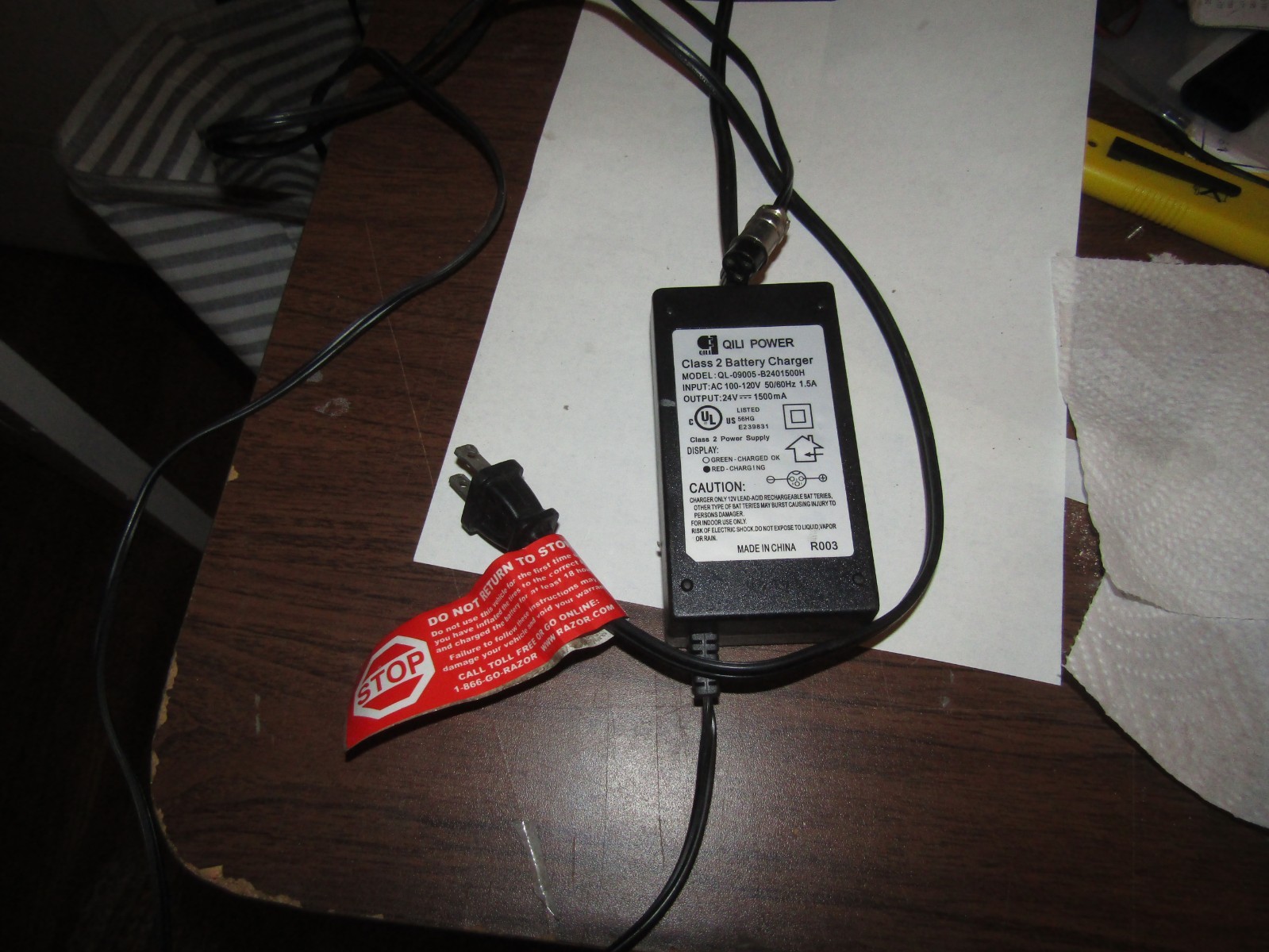 Qili Power Class 2 Power Supply QL-09005-B2401500H For Razor 24v 1.5A