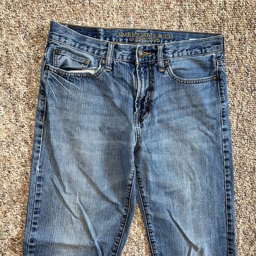 American Eagle Men's Relaxed 100% Cotton Loose Fit Denim Blue Jeans 30x34 - Picture 2 of 7