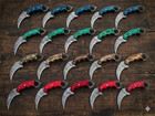 8" Lot of  20 Handmade Damascus Steel Karambit Knives with leather sheath MB-9 — photo 3