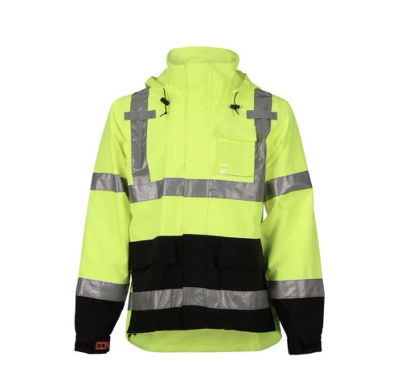 Tingley J24122.SM.01  Icon Rain Jacket, Class 3, Type P, Black/Yellow NEW