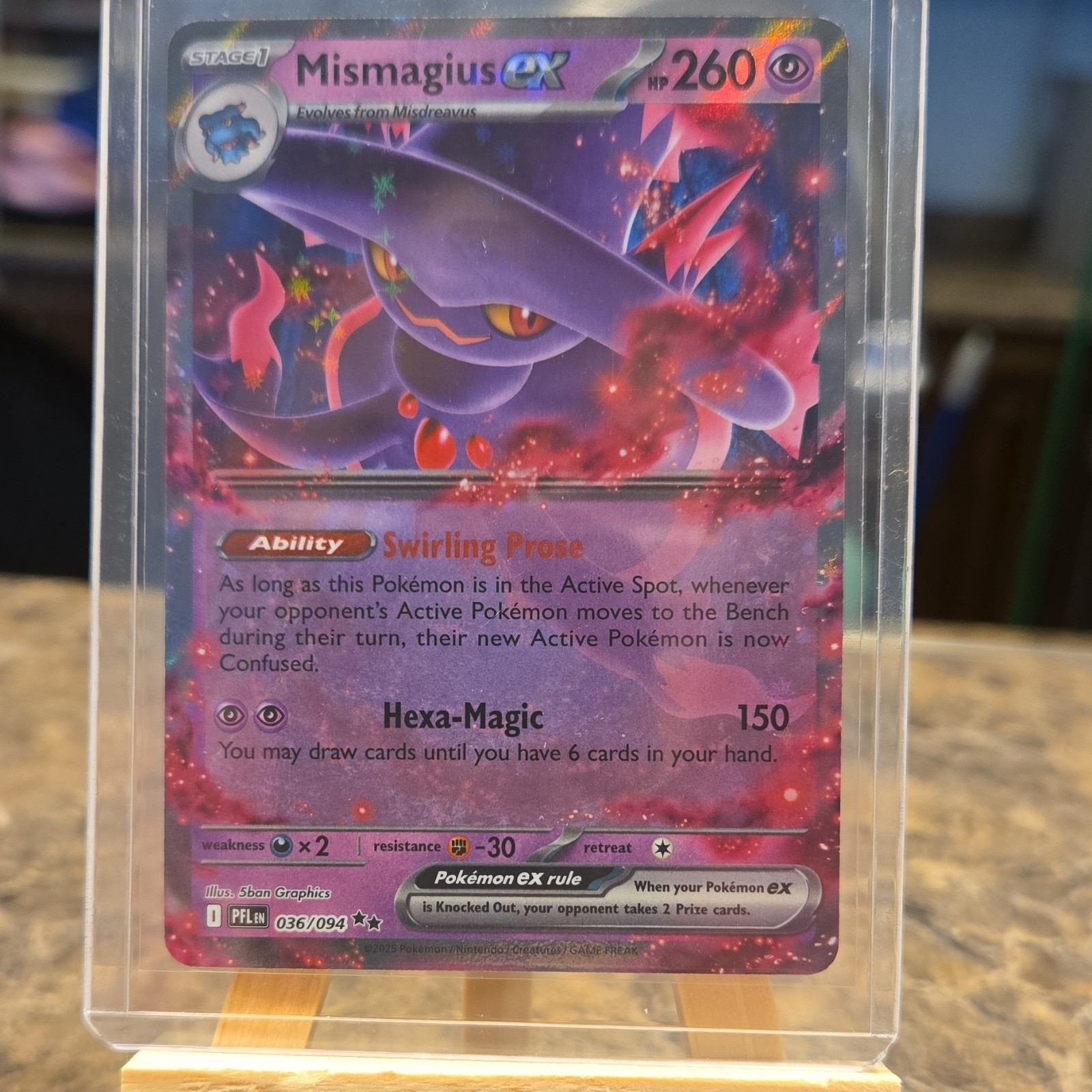 Pokémon Mismagius ex 036/094 Me02 Phantasmal Flames Double Rare Holo 260HP