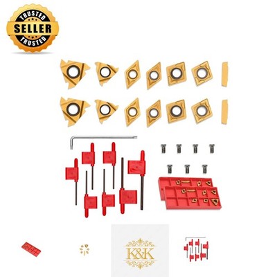 Versatile 14 Pcs Turning Inserts for Precision Grooving & Threading Tools