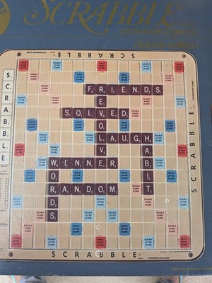 SCRABBLE Deluxe Edition Crossword Board Game Complete Vintage 1987 2+ Ages 8+