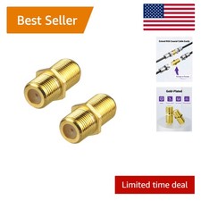 Coaxial Cable Connector, RG6 Coax Cable Extender F-Type Gold Plated Adapter F...