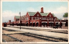 Fred Harvey Postcard Santa Fe Station in Colorado Springs, Colorado H-1981